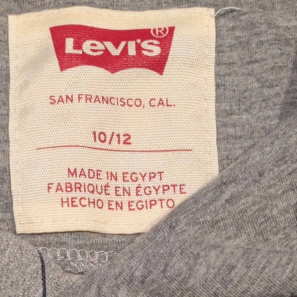 Levi's Gray Hoodie with Red Logo Patch - Picture 2 of 3
